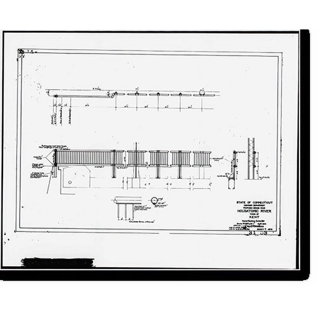 Historic Print, Frost Bridge Road Bridge, Spanning Naugatuck River