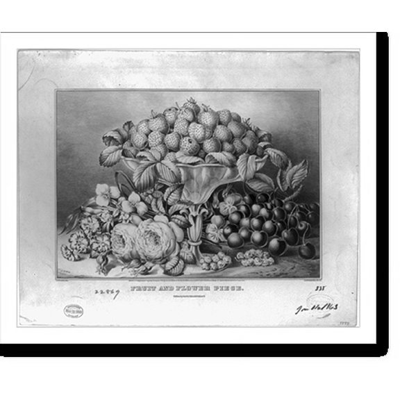 Historic Print, Fruit and flower piece, 16" x 20"