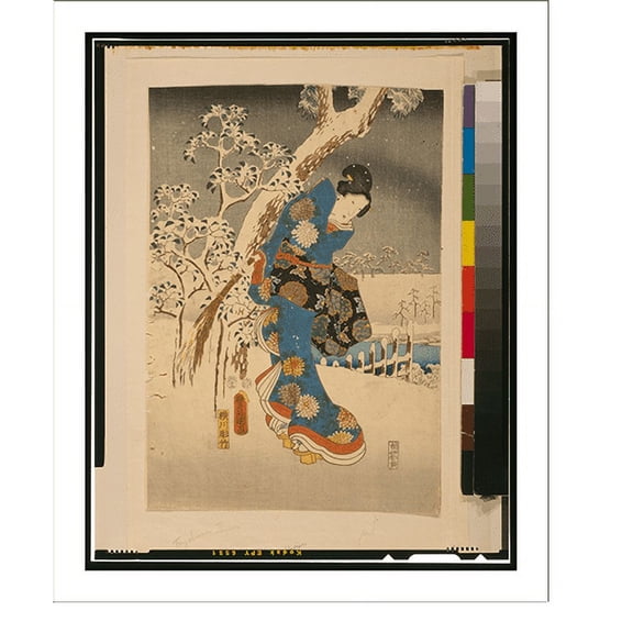 Historic Print, Fūryū genji yuki no nagame, 16" x 20"
