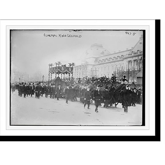 Historic Print, Funeral cortege for King Leopold, Belgium, 18" x 24"