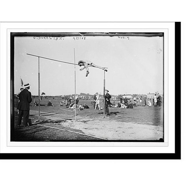 Historic Print, G. Dukes, I.A.C., highjumping i.e., pole vaulting, Y.M