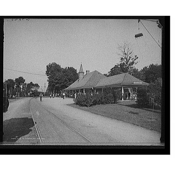 Historic Print, G.R. & I.R.Y. [i.e. Grand Rapids & Indiana Railway] station, Bay View, Mich., 16" x 20"