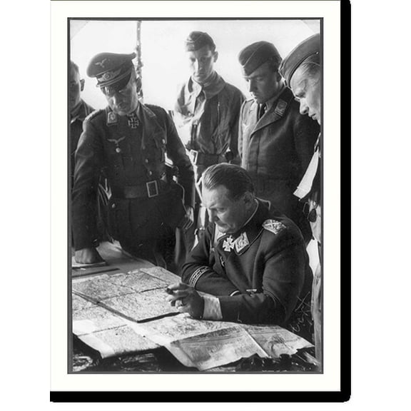 Historic Print, [Göring examining situation maps at military command post (II./K.G.2) in Beaulieu, France], 18" x 24"