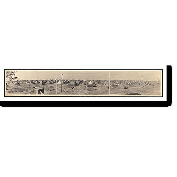 Historic Print, GA A Camp Wheeler Macon 1917 PHOTO, Width 7" x Length 36"