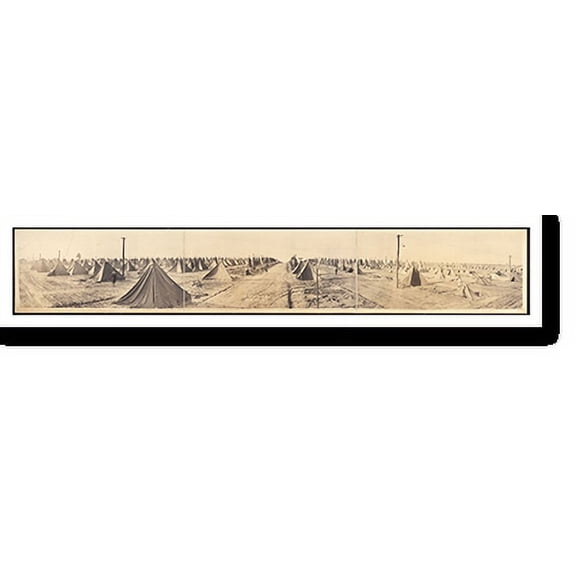 Historic Print, GA B Camp Wheeler Macon 1917 PHOTO, Width 11" x Length 49"