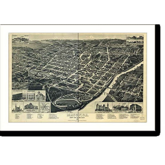 Historic Print, GA Macon 1912 MAP, 16" x 20"