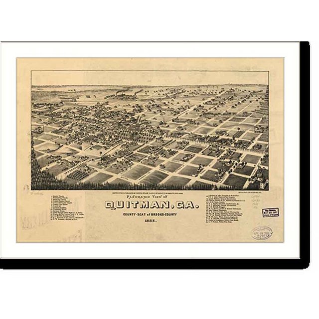 Historic Print, GA Quitman 1885 MAP, 16" x 20"
