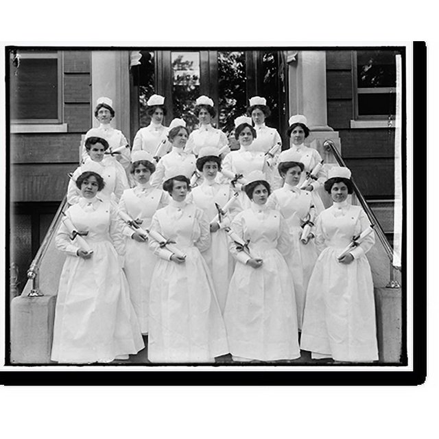 Historic Print, UNIVERSITY HOSPITAL. GRADUATING NURSES, 16