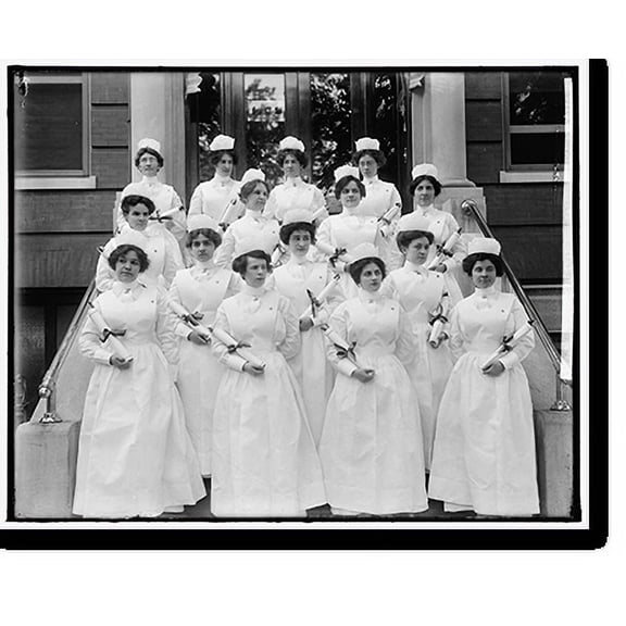 Historic Print, GEORGETOWN UNIVERSITY HOSPITAL. GRADUATING NURSES, 18" x 24"