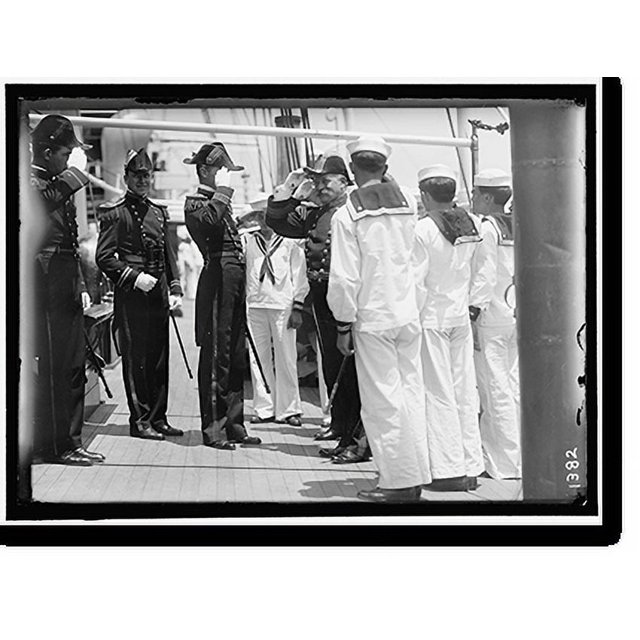 Historic Print, GERMAN SQUADRON VISIT TO U.S. REAR ADM. WARDAR ARRIVING