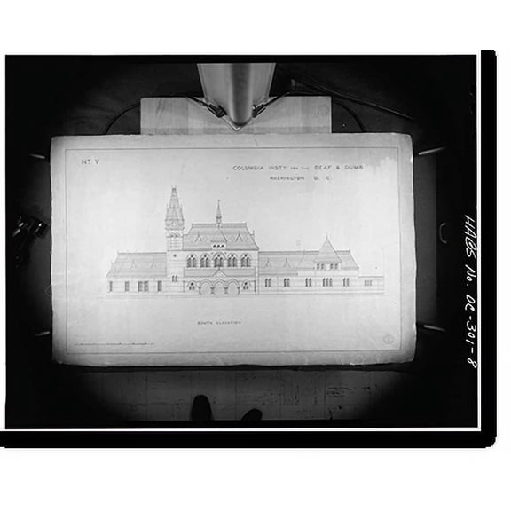 Historic Print, Gallaudet College, Chapel Hall, Seventh & Florida Avenue Northeast, Washington, District of Columbia, DC - 7, 16" x 20"
