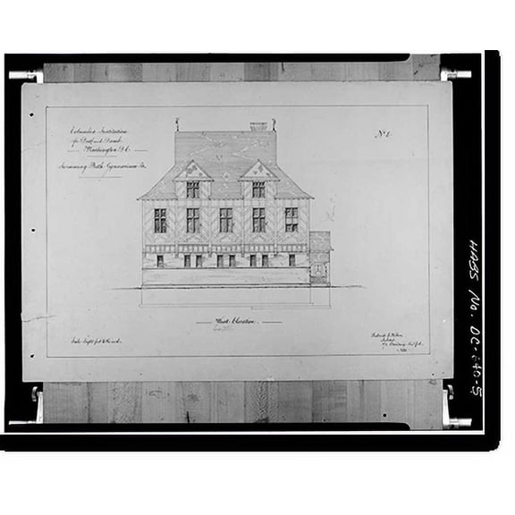 Historic Print, Gallaudet College, Gymnasium, Seventh & Florida Avenue, Northeast, Washington, District of Columbia, DC - 5, 16" x 20"