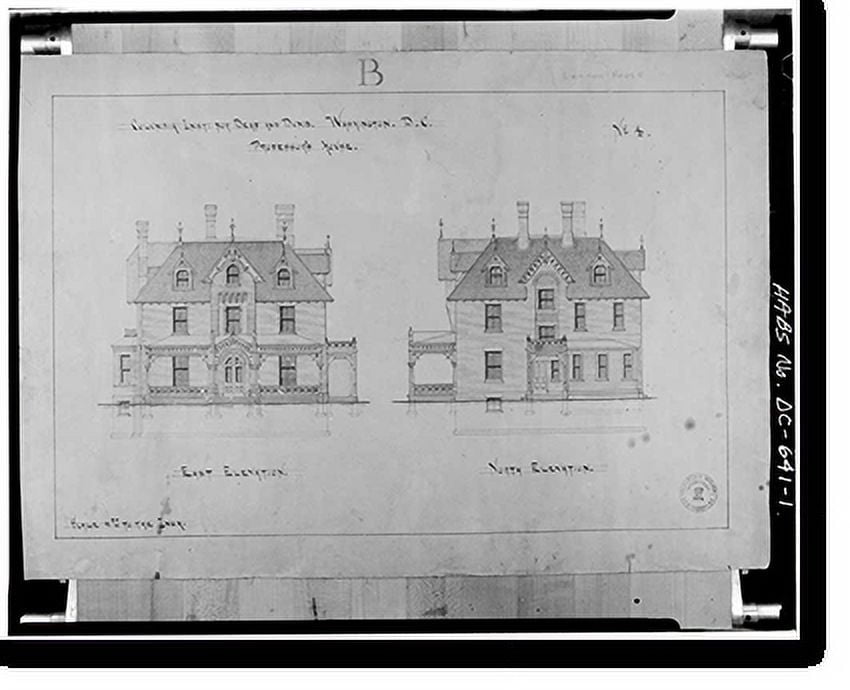 Historic Print, Gallaudet College, Professor's House, Seventh & Florida Avenue, Northeast