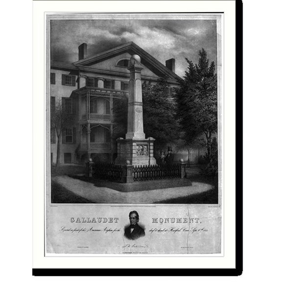 Historic Print, Gallaudet monument, 18" x 24"