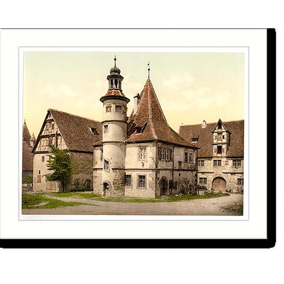 Historic Print, Gamekeepers house (i.e.Hegereiterhaus) Rothenburg (i.e. ob der Tauber) Bavaria Germany, 18" x 24"