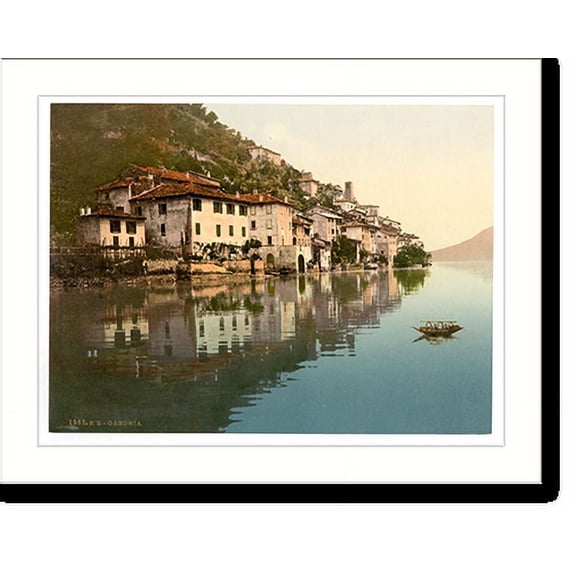 Historic Print, Gandria general view Tessin Switzerland, 16" x 20"