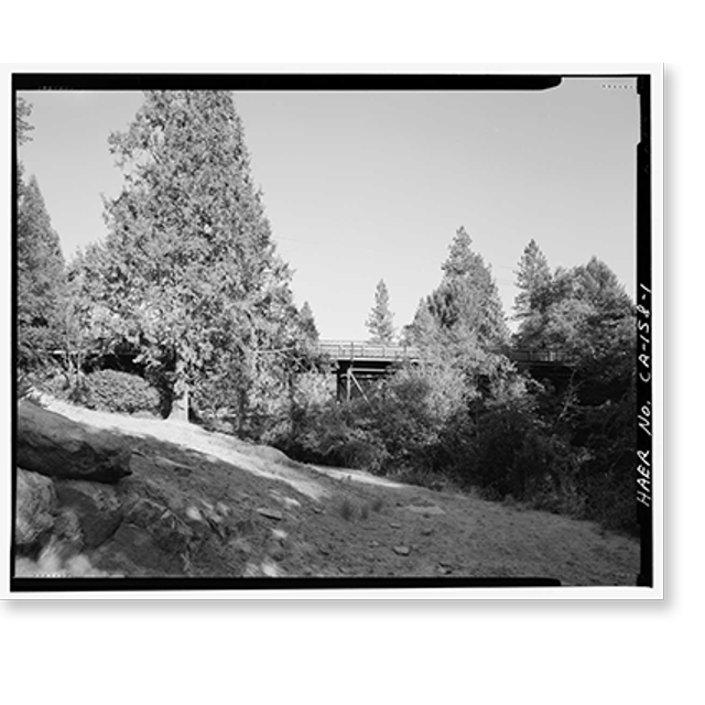 Historic Print, Gault Bridge, Spanning Deer Creek at South Pine Street