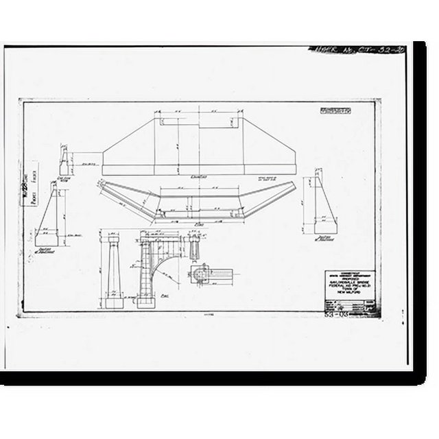 Historic Print, Gaylordsville Bridge, Spanning Housatonic River at U.S