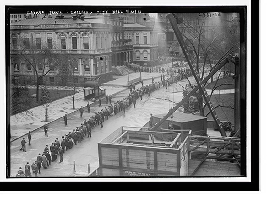 Historic Print, Gaynor funeral entering City Hall, 16" x 20