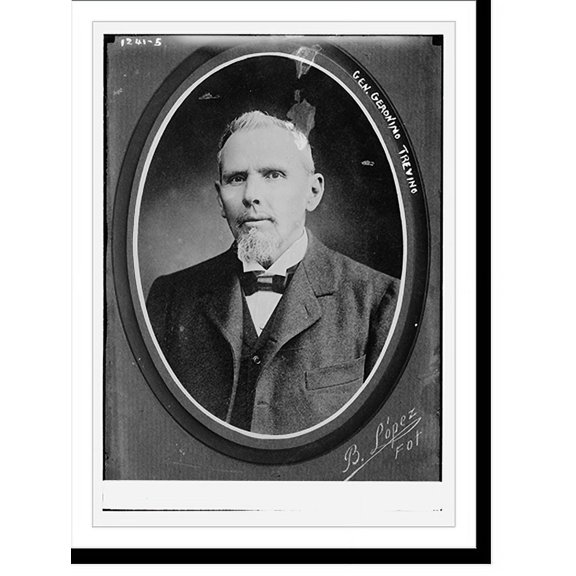 Historic Print, Gen. Geronimo Trevino (oval portrait by B. Lopez).B. Lopez, 16" x 20"