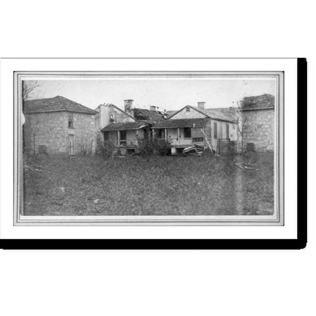 Historic Print, [Gen. Macon's(?) house after hailstorm, San Antonio