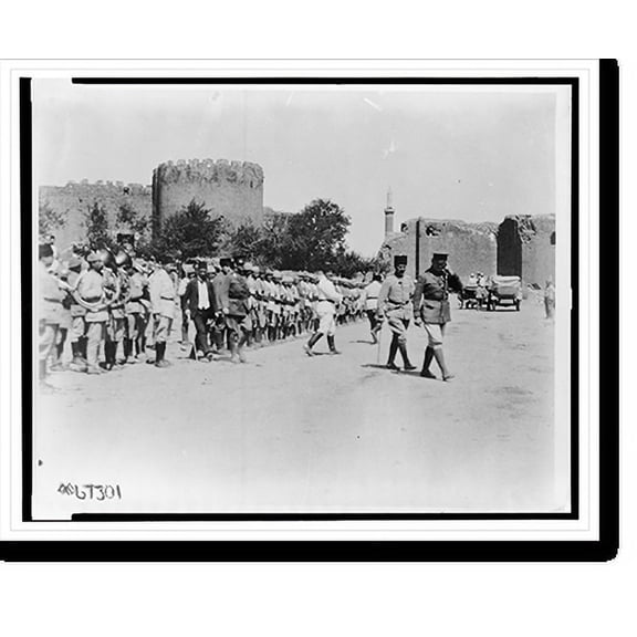 Historic Print, [General Harbord reviewing Turkish troops drawn up to receive him outside of the city of Diyarbakir], 18" x 24"