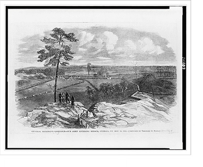 Historic Print, General Sherman's campaign. our army entering Resaca ...