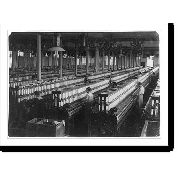 Historic Print, General View of #2 Spinning Room in Indian Orchard Cotton Mill, Indian Orchard, Mass. Location: Indian Orchard, Massachusetts.Lewis W. Hine., 16" x 20"