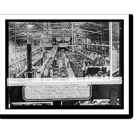 Historic Print, General interior view Oxnard, [California], factory showing diffusion battery filter pre, 16" x 20"
