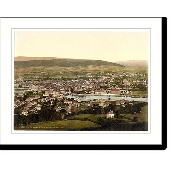 Historic Print, General view Hameln Hanover Germany, 18" x 24"