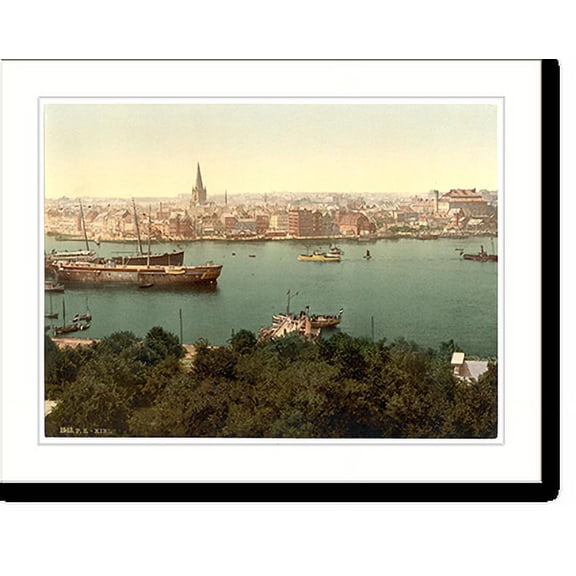 Historic Print, General view Kiel Schleswig-Holstein Germany, 16" x 20"