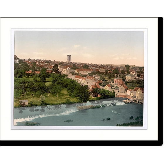 Historic Print, General view Ludlow England, 16" x 20"