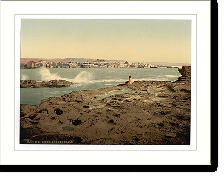 Historic Print, General view Sidon Holy Land (i.e. Lebanon), 16" x 20