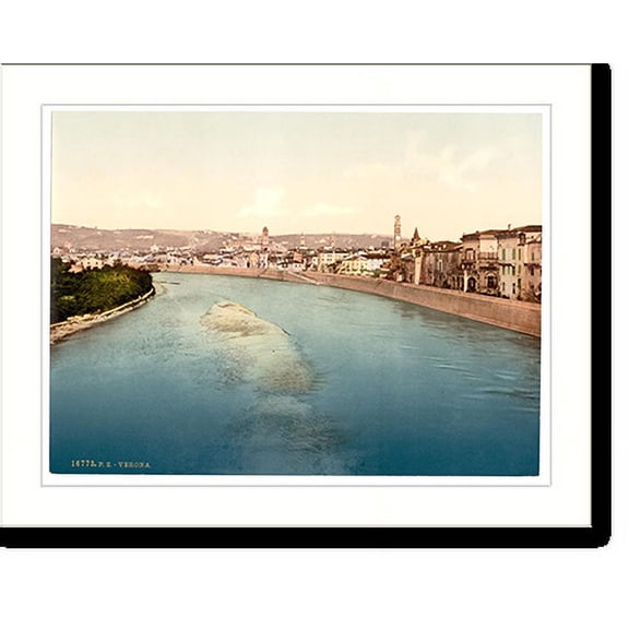 Historic Print, General view Verona Italy, 18" x 24"