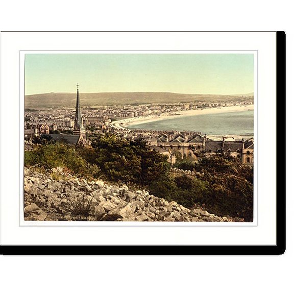 Historic Print, General view Weston-super-Mare England, 16" x 20"