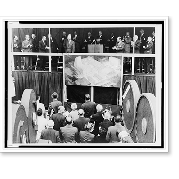 Historic Print, General view of ceremonies at Lincoln Square when President Eisenhower was applauded.World Telegram & Sun photo by Ed Ford., 16" x 20"