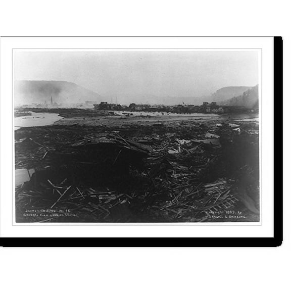 Historic Print, General view looking south, Johnstown flood, 16" x 20"