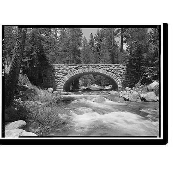 Historic Print, Generals Highway, Lodge Pole Bridge, Spanning Marble Fork of Kaweah River, approximatel, Three Rivers vicinity, Tulare County, CA - 3, 18" x 24"