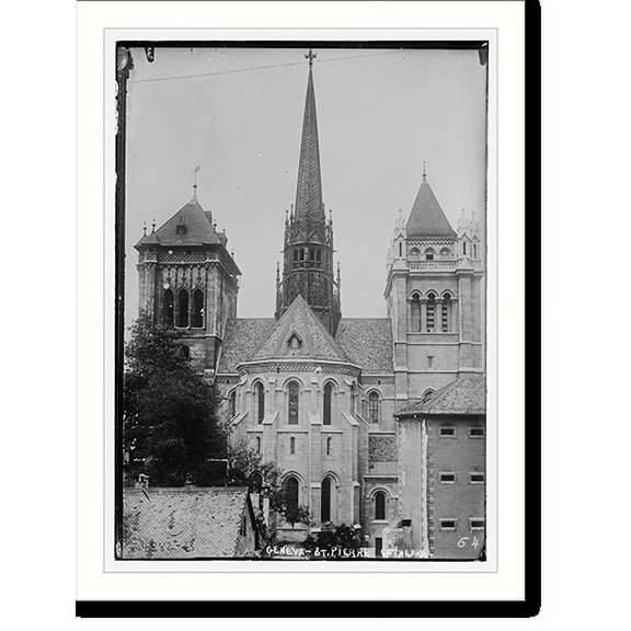 Historic Print, Geneva, St. Pierre Cathedral, 16" x 20"