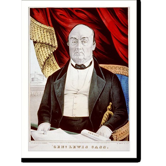 Historic Print, Genl. Lewis Cass, 16" x 20"