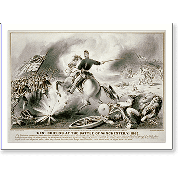 Historic Print, Genl. Shields at the battle of Winchester, Va. 1862, 16
