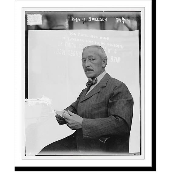Historic Print, Geo. R. Sheldon, seated at desk, 18" x 24"
