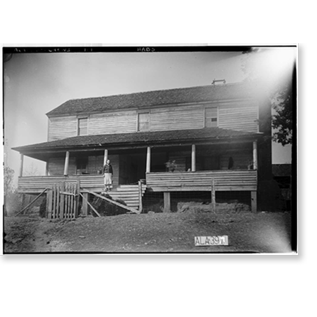 Historic Print, Bankhead House, Old Military Road, Crews, Lamar