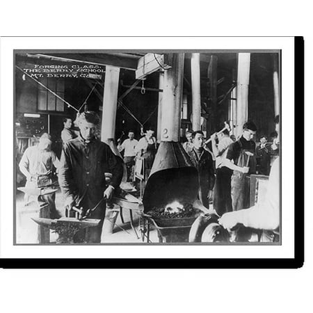 Historic Print, Georgia, Mt. Berry, Blacksmith shop; Forging Class of the Berry School, 16" x 20"