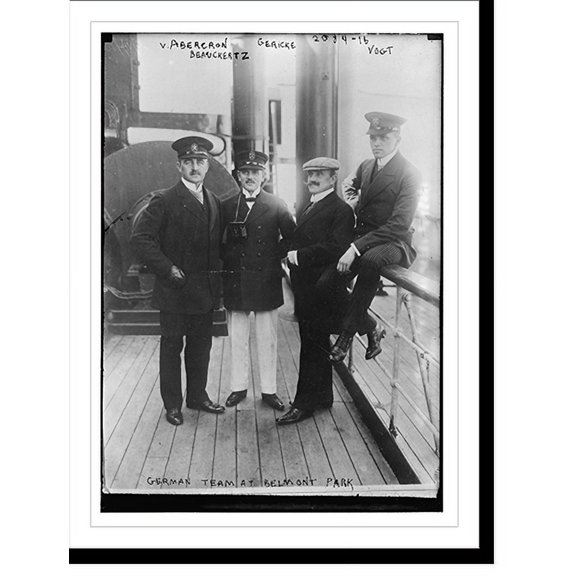 Historic Print, German Team at Belmont Park V. Abercron, Gericke, Beauclertz, Vogt, 16" x 20"