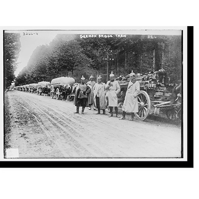 Historic Print, German bridge train, 16" x 20"