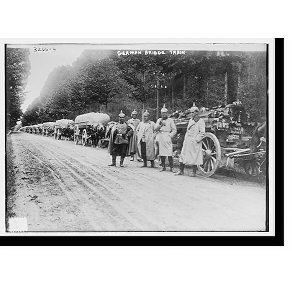 Historic Print, German bridge train, 16" x 20"