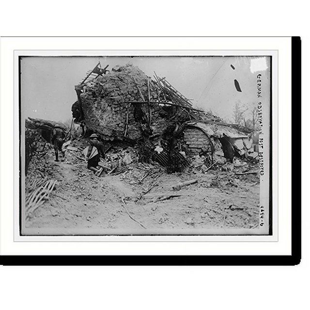 Historic Print, German observation post destroyed, 16" x 20"