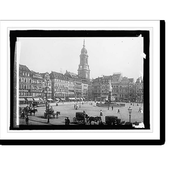 Historic Print, Germany, Dresden. Old Market, 16" x 20"