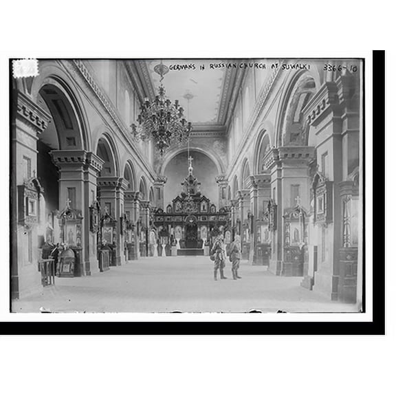 Historic Print, Gers. in Russian church at Suwalki, 16" x 20"